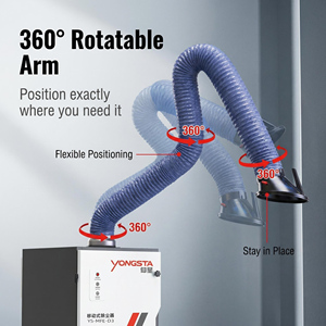 YONGSTA Purificateur <span class=keywords><strong>de</strong></span> fumée <span class=keywords><strong>mobile</strong></span> à bras flexible unique à forte puissance d'<span class=keywords><strong>aspiration</strong></span> pour l'extraction des <span class=keywords><strong>fumées</strong></span> <span class=keywords><strong>de</strong></span> soudage industriel et <span class=keywords><strong>de</strong></span> travail des métaux - Product Image 2
