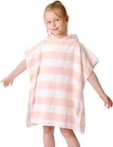 منشفة حمام مخصصة للأطفال مطبوعة ماصة من القطن للأطفال بغطاء للرأس مع شعار - Product Image 5