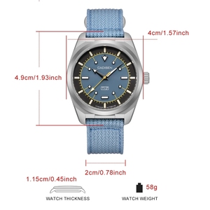Reloj Mecánico Automático de Titanio <span class=keywords><strong>CADISEN</strong></span> 8246 TI-7 Autodyne 2026, Reloj de Pulsera de Lona con Movimiento MIYOTA 8215, Luminoso e Impermeable - Product Image 5