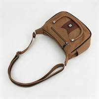 Sac à bandoulière en cuir PU pour femme, sac à bandoulière léger en nylon à deux sangles et multi-poches pour le quotidien, personnalisable