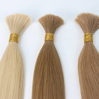 Extensions de cheveux humains vierges chinois Remy, double trame, haute qualité, en vrac pour tissage