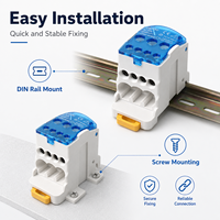 Bloc de distribution d'alimentation UKK80 80A, 1 entrée 6 sorties, rail DIN, bornier unipolaire, 690V
