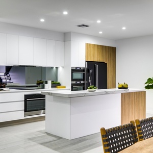 Mobile da Cucina Bianco Lucido Long <span class=keywords><strong>Island</strong></span> <span class=keywords><strong>2</strong></span> Pac Door con Design Gratuito - Product Image 4