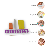 Kit de pédicure léger 5 en 1 confortable et facile à utiliser ensemble de manucure sûr et hygiénique pour les pieds et les ongles d'orteils prêt à être expédié
