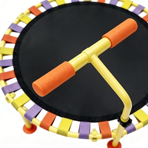 Trampoline circulaire pour enfants d'extérieur facile à assembler avec poignée et dispositifs de sécurité pour un jeu rapide et amusant - Product Image 4