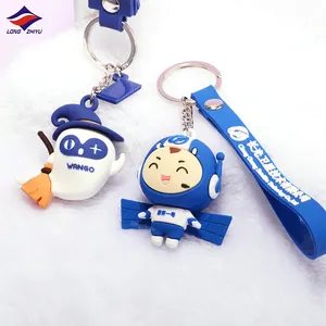 Keychain Keyring Longzhiyu Smiling Cartoon Doll Keychain Custom Logo 3D PVC Keyring Bag Charm For Gifts Mini Figure Bag Pendant