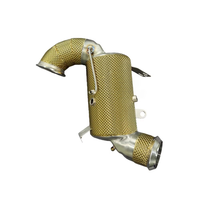 Collecteurs d'échappement isolés dorés SS304 sans voyant de panne de moteur pour Mercedes-Benz AMG A45 CLA45 2.0T 2019-2023 (tuyau de décharge)