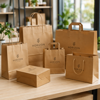 Sacs en papier kraft personnalisés, sacs d'emballage alimentaire bruns, sacs de shopping, imprimés en relief UV, recyclables