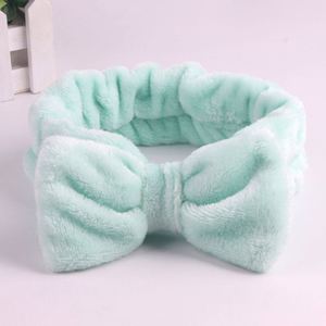 Bandeau en flanelle douce avec nœud pour femme, élastique, absorbant, en polaire corail, pour le lavage du visage, le maquillage et le spa, accessoires capillaires mignons - Product Image 3