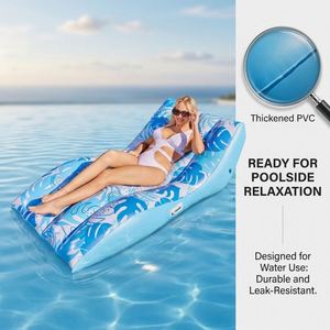 Colchoneta Inflable para Piscina con Estampado Floral Tropical, Flotador de Agua, Tamaño Adulto, Tumbona Flotante para Playa y Verano - Product Image 2