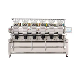 Multi-function Computerized Operation automatic commercial 6 Heads 12 15 Needles Hat 3d T-shirt Cap Embroidery Machine Device