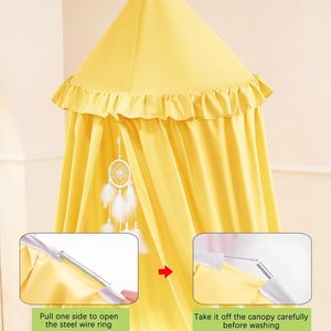 Tende a <span class=keywords><strong>baldacchino</strong></span> gialle da principessa, misure Twin, Full, Queen, tenda a soffitto a forma di castello, <span class=keywords><strong>baldacchino</strong></span> per <span class=keywords><strong>letto</strong></span> per bambini, decorazione per la cameretta delle ragazze - Product Image 2