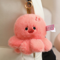 Porte-clés en peluche pieuvre coquillage mignon, cadeau souvenir, breloque de sac à dos personnalisable avec logo pour cadeaux promotionnels de vacances
