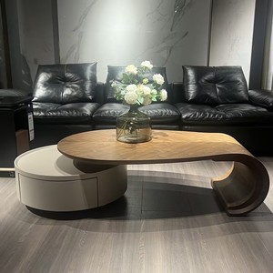 <span class=keywords><strong>Table</strong></span> <span class=keywords><strong>basse</strong></span> de salon créative en forme de feuille, <span class=keywords><strong>table</strong></span> centrale design haut de gamme avec tiroir, <span class=keywords><strong>table</strong></span> à thé moderne en bois pour la maison, en vente - Product Image 2
