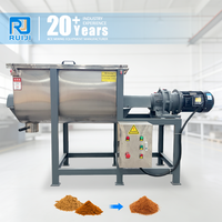 Mélangeur automatique pneumatique à moteur AC pour poudres, mélangeur à ruban sec industriel en acier inoxydable pour produits chimiques et détergents de qualité alimentaire