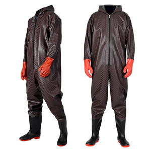 Meilleures cuissardes de pêche en PVC imperméables pour adultes Pantalons pantone personnalisés pour hommes avec semelle extérieure en caoutchouc sur tout le corps - Product Image 6