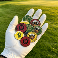 Marcador de pelotas de golf magnético OEM personalizado al por mayor, soporte para plantilla, sello en blanco, fabricante, collar para golf, en caja, bolígrafo