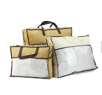 Sac de rangement pliable pour couettes et couvertures, en non-tissé respirant, avec fenêtre transparente en PVC et logo personnalisé