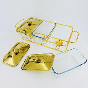 Новая прямоугольная стеклянная Буфетная плита YUFA, серебристая/Золотая <span class=keywords><strong>3</strong></span> соединения, подогреватель для еды, многоуровневой - Product Image 5