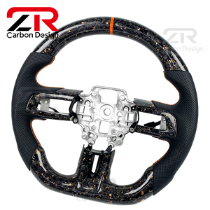 Volante Deportivo Personalizado de Fibra de Carbono Forjado y Cuero para Ford <span class=keywords><strong>Mustang</strong></span> GT500, Modificación Interior de Auto - Product Image 2
