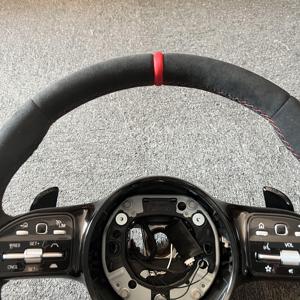 Volant en fibre de carbone entièrement en cuir pour Mercedes Benz <span class=keywords><strong>AMG</strong></span> W204 W205 W211 W203 W212 W176 W213 W124 W177 W221 - Product Image 5