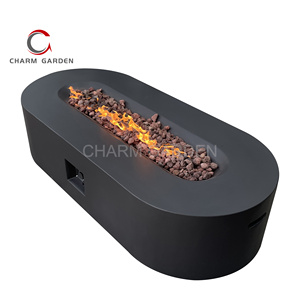 Chất Lượng Cao Ngoài Trời Đồ Nội Thất Sân Vườn Thiết Lập Thoải Mái Bền Bê Tông Hình Dạng Hình Bầu Dục Lửa Pit Bảng Với Chứng Nhận - Product Image 5