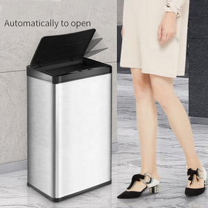 Thùng Rác Thông Minh Có Cảm Biến Tự Động Bằng Thép Không Gỉ 42L Thùng Rác Không Cần Chạm Cho Nhà Bếp Thùng Rác Công Cộng Bằng Kim Loại Lớn Nắp Mềm - Product Image 4