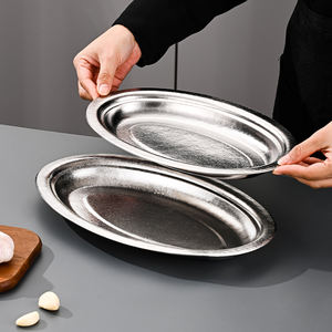 Assiette de service ovale en titane pur pour plats de poisson, style moderne, passe au lave-vaisselle, non toxique et durable - Product Image 3
