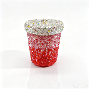Sac à main de soirée rose en forme de pot de fleurs 3D, orné de strass floraux, sac à bandoulière pour femme, idéal pour mariage et fête - Product Image 5