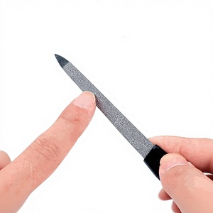 Lime à ongles professionnelle ASAP durable en acier inoxydable avec manche en plastique, lime à ongles double face, outil de coupe des cuticules - Product Image 1