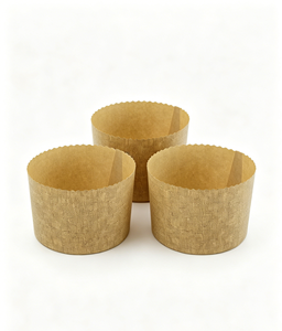Stampi in Carta Kraft Effetto Iuta Resistenti al Calore, Rotondi e Alti, per Panettone Italiano e Dolci Natalizi, Vendita all'<span class=keywords><strong>Ingrosso</strong></span> - Product Image 1