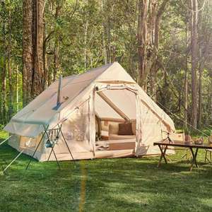 Tente de camping gonflable portable de luxe pour l'extérieur, imperméable, en tissu Oxford PVC et coton, deux chambres, résistante aux UV, <span class=keywords><strong>Tuki</strong></span> - Product Image 4