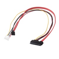 SATA 7 + 15PIN Ke 90 Derajat SATA 7Pin + 4PIN VH3.96mm Kabel Catu Daya Data SATA