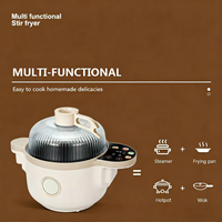 DELILOC Robot de cuisine multifonctionnel domestique 1400W avec wok rotatif