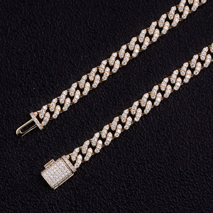 Popolare 	 Collana Cuban Link alla Moda ed Elegante con Diamanti Coltivati in Laboratorio, Collana Hip-Hop in <span class=keywords><strong>Oro</strong></span> Rosa 10k per Gioielleria - Product Image 3