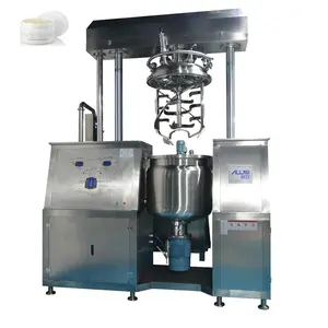 ALUSI 500L Toothpaste lotion making machine parallel double bar lifting vacuum homogenizing emulsifier mixing pot tank