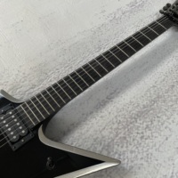 Was.Bu.n Brand Black Electric Guitar Mahogany Body Rosewood Fretboard HH Pickup Gray Binding Blank Inlay Black Bridge Tremolo