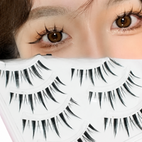 Faux cils Manga Lashes, 10 paires, effet naturel, cils volumineux en forme de œil de poupée, avec bande transparente, réutilisables pour femmes, pour les soirées