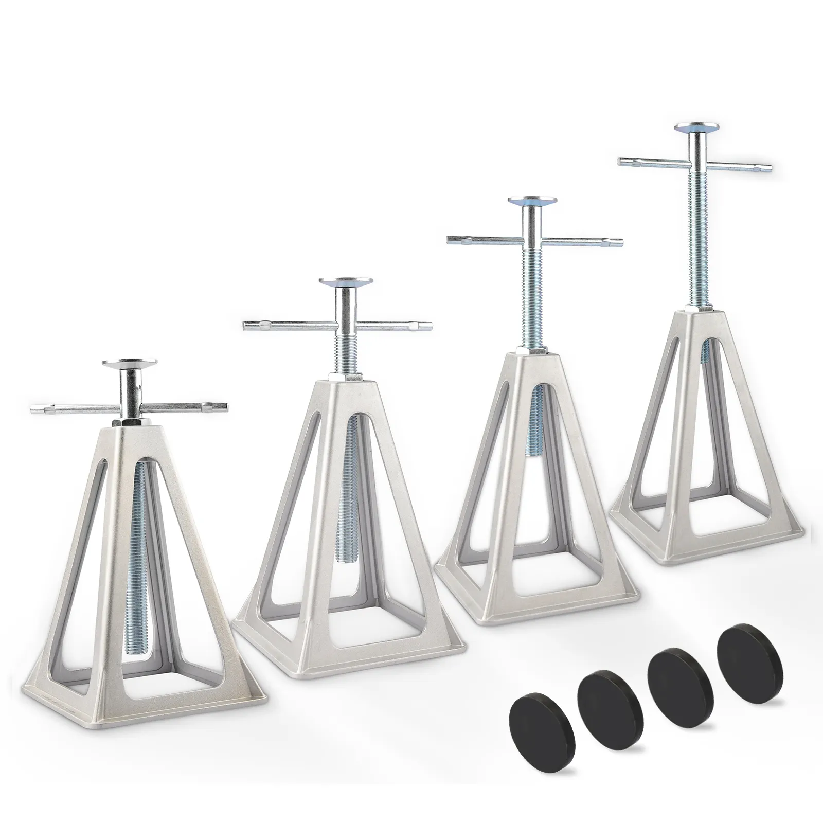 Prises stabilisatrices en aluminium pour caravane, Support pour remorque de camping-car jusqu'à 6000 lb, 4 paquets réglables de 11 à 17 pouces