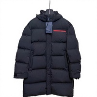 Doudoune longue à capuche pour homme, sportive, haut de gamme, à rayures tissées, Red-Label, avec garnissage de 200g-250g, pour le marché européen transfrontalier 2026