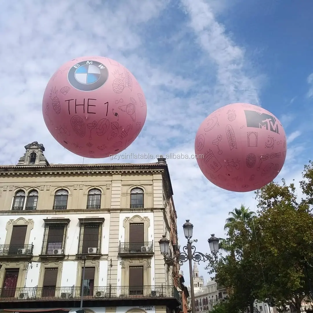 Logo de ballon flottant personnalisé de Guangzhou, impression de 2m de grand ballon à hélium gonflables publicitaires à vendre