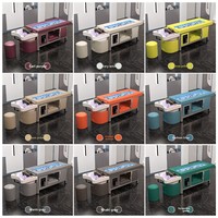 Lit de thérapie capillaire multifonctionnel de luxe avec fonction de massage thaïlandais, lavabo en céramique et chauffe-moxibustion pour salon