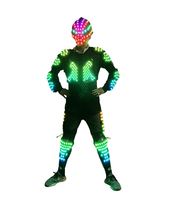Costume de robot lumineux à LED RGB pour DJ, Halloween, Nouvel An, soirées en boîte de nuit, accessoires de fête