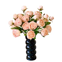 Bouquet de fleurs artificielles en soie de style royal, haut de gamme, pour salon, table à manger, arrangement floral, haute simulation