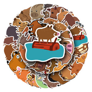 Haute qualité 50 pièces mignon Animal <span class=keywords><strong>sanglier</strong></span> Anime autocollant découpé impression vinyle dessin animé autocollant - Product Image 1