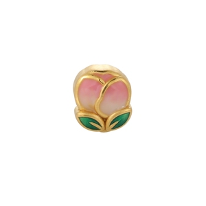 Bracelet de luxe en or massif 24K magnifique forme de rose perlée émail artisanat résultats de bijoux et composants accessoire - Product Image 1