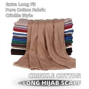 Nouveau Hijab Long Monochromatique Safali Musulman en Jersey Simple Froissé pour Femme, Fourniture Directe d'Usine, Mercerisé - Product Image 2