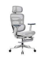 Chaise de bureau ergonomique moderne A008WXY, réglable en hauteur, accoudoirs pivotants à 360°, appui-tête 4D, alliage d'aluminium
