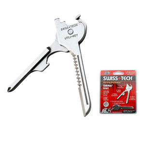 Herramienta de supervivencia de acero inoxidable para exteriores, herramienta plegable 6 en 1, multifunción Utili, llave, destornillador, abridor de botellas, llavero - Product Image 1