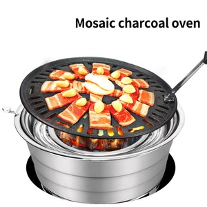 Factory Direct Korean Large Smokeless Embedded Bbq <strong>Charcoal</strong> Commercial Round <strong>Charcoal</strong> Tabletop Bbq <strong>Grill</strong> - Product Image 4